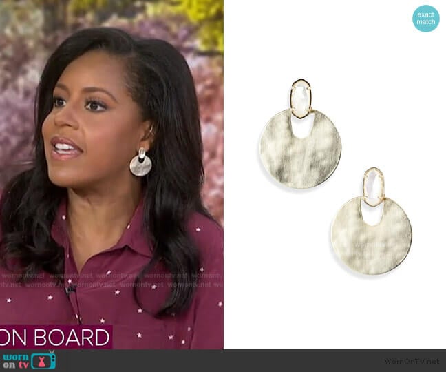 Kendra Scott Deena Earrings worn by Sheinelle Jones on Today