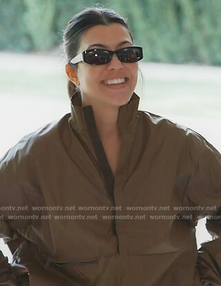 Kourtney’s brown windbreaker jacket on Keeping Up with the Kardashians