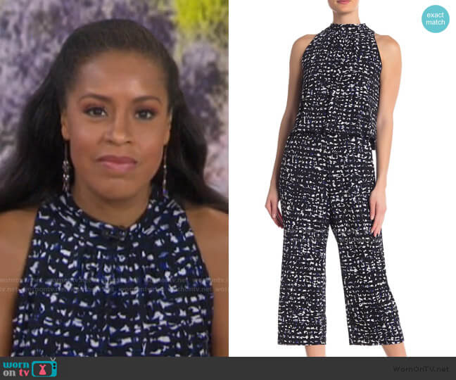 Leota Skyler Cropped Print Jumpsuit worn by Sheinelle Jones on Today