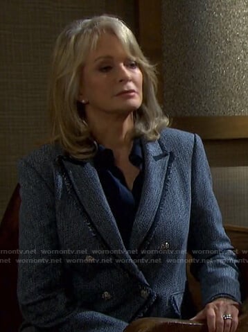 Marlena’s blue tweed blazer on Days of our Lives