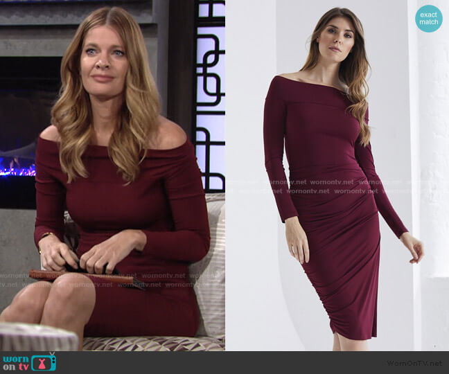 Me & Thee Carte Blanche Bardot Dress worn by Phyllis Summers (Michelle Stafford) on The Young and the Restless