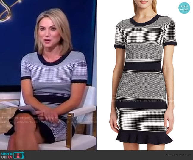 Milly Striped Wave Dress worn by Amy Robach on Good Morning America