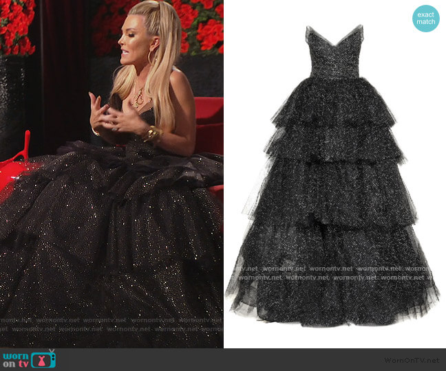 Monique Lhuillier Strapless Gown worn by Tinsley Mortimer on The Real Housewives of New York City