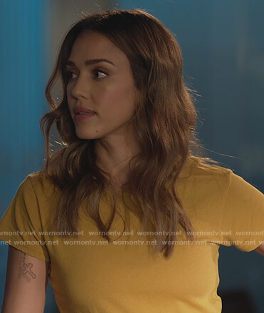 Nancy’s mustard tee on LA’s Finest