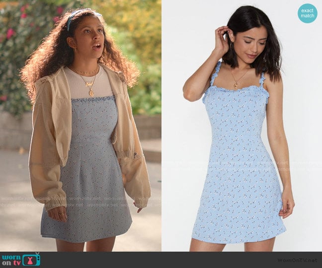 Nasty Gal Time to Grow Floral Mini Dress worn by Julie (Madison Reyes) on Julie and the Phantoms