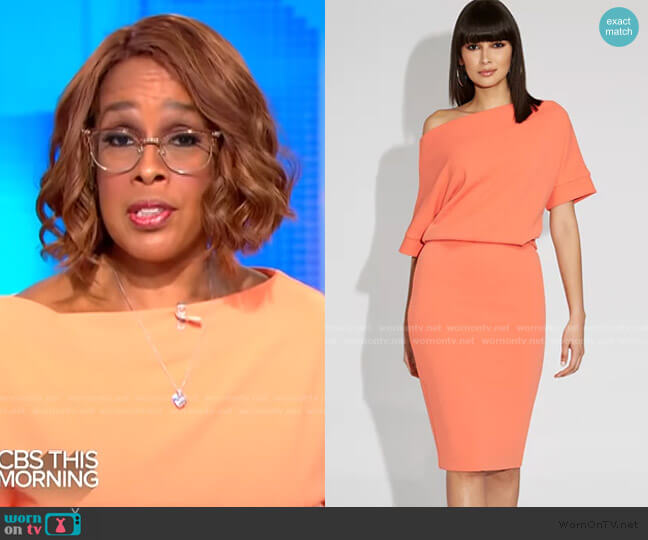 New York & Company Off-Shoulder Sheath Dress - Gabrielle Union Collection worn by Gayle King on CBS Mornings