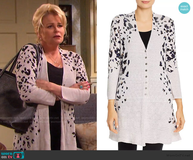Nic and Zoe Textured Animal-Print Cardigan worn by Bonnie Lockhart (Judi Evans) on Days of our Lives