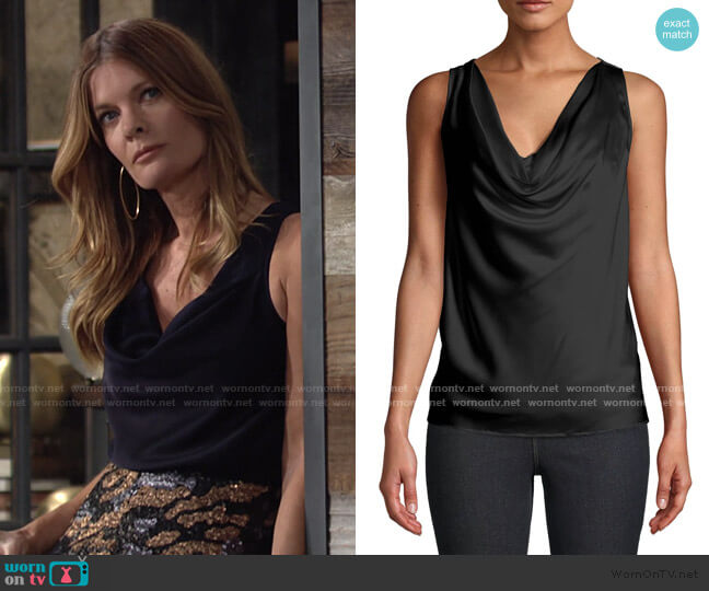 Nicole Miller Charmeuse Cowl Neck Blouse worn by Phyllis Summers (Michelle Stafford) on The Young and the Restless