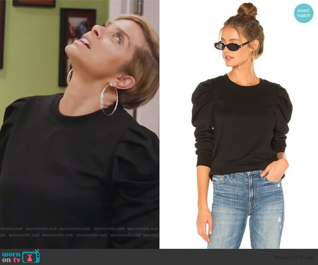 Pam & Gela Puff Sleeve Sweatshirt worn by Robyn Dixon on The Real Housewives of Potomac