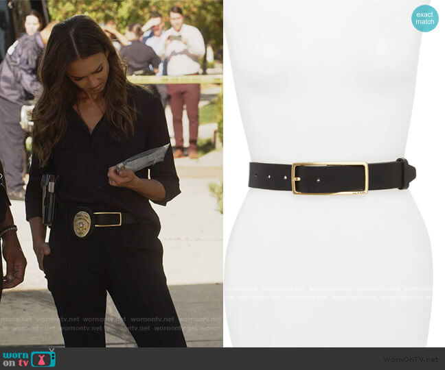 Rag and Bone Rebound Leather Belt worn by Nancy McKenna (Jessica Alba) on LA's Finest