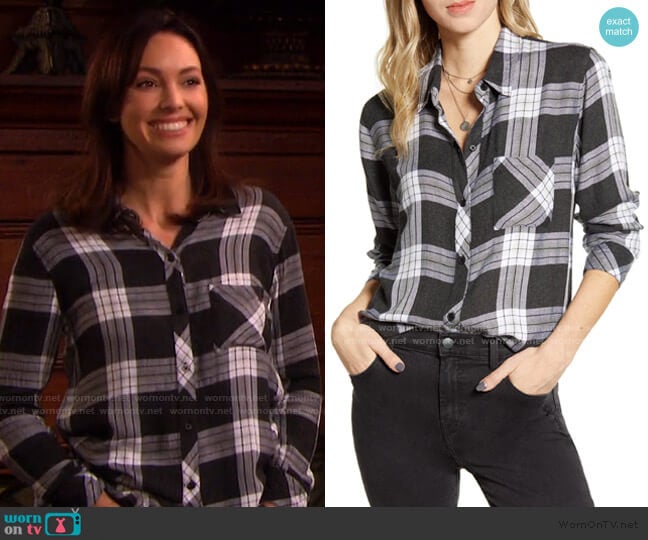 Rails Hunter Shirt worn by Gwen Rizczech (Emily O'Brien) on Days of our Lives