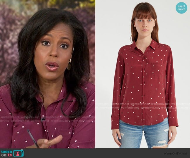 Rails Kate Stars Silk Shirt worn by Sheinelle Jones on Today