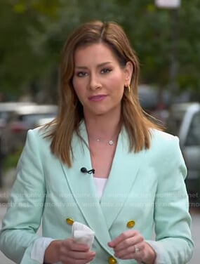 Rebecca’s mint green blazer on Good Morning America