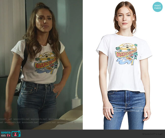 Re/done LAX Classic Tee worn by Nancy McKenna (Jessica Alba) on LA's Finest