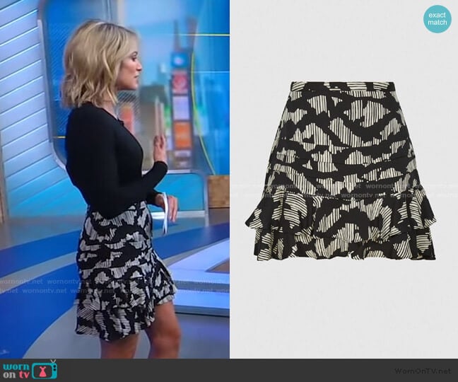 Reiss Cadence Mini Skirt worn by Amy Robach on Good Morning America