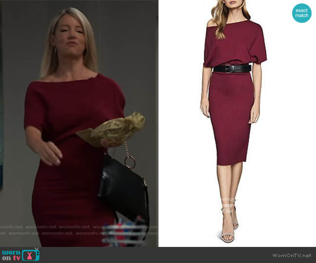 Reiss Madison Cap-Sleeve Bodycon Dress worn by Nina Reeves (Cynthia Watros) on General Hospital