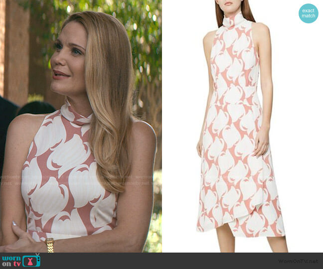 Reiss Doriana Printed Dress worn by Debbie Wesley (Virginia Williams) on Teenage Bounty Hunters