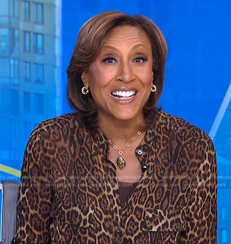 Robin’s leopard print blouse on Good Morning America