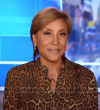 Robin’s leopard print blouse on Good Morning America