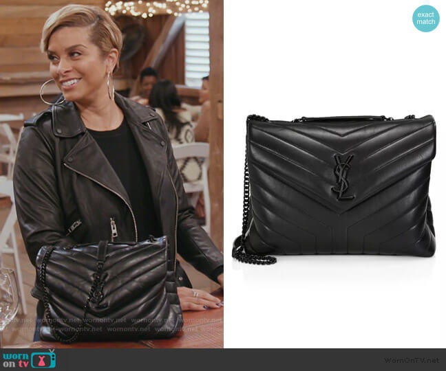 Saint Laurent Medium Loulou Matelassé Leather Shoulder Bag worn by Robyn Dixon on The Real Housewives of Potomac