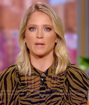 Sara’s tiger stripe ruffle blouse on The View