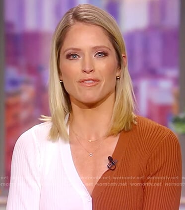 Sara’s two tone ribbed dress on The View