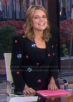 Savannah’s black embellished blazer on Today