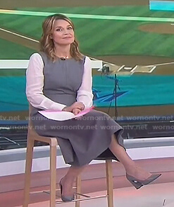 Savannah’s grey two-tone midi dress on Today