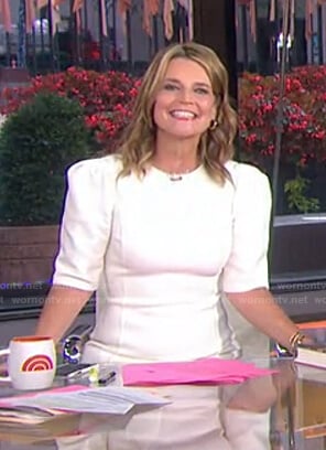 Savannah’s white puff sleeve dress on Today