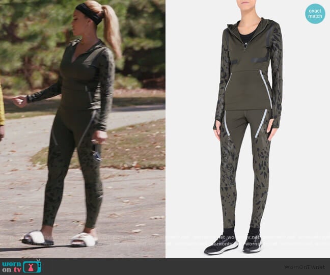 Stella McCartney Dark Green Running Long-sleeve Hoodie worn by Gizelle Bryant on The Real Housewives of Potomac