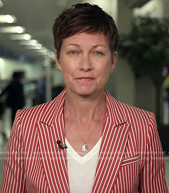Stephanie’s red striped blazer on Today