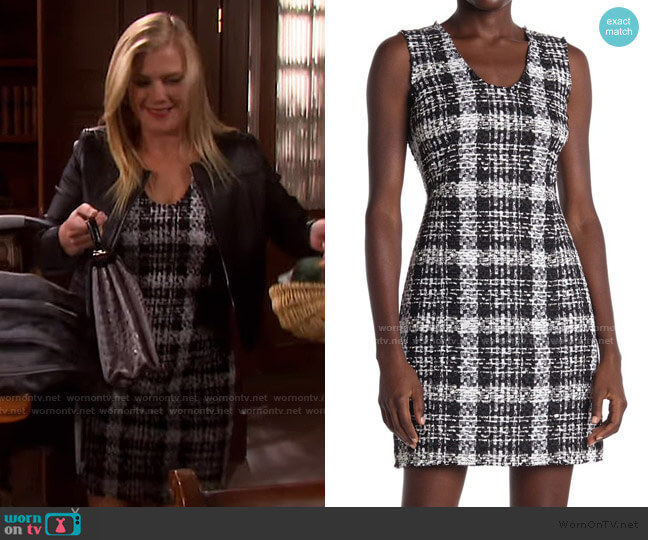 Theory Tweed Plaid Mini Dress worn by Sami Brady (Alison Sweeney) on Days of our Lives
