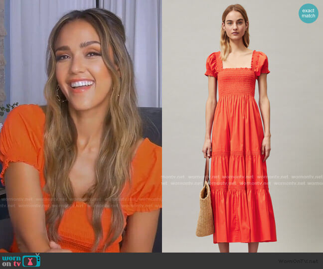 Tory Burch Smocked Midi Dress