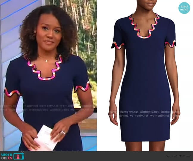 Trina Turk Flourish Swirl Trim Dress worn by Janai Norman on Good Morning America