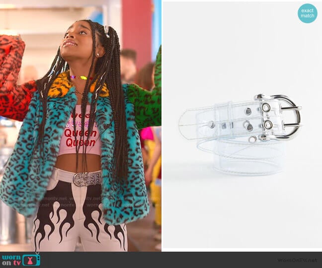 Urban Outfitters Stitched Clear Grommet Belt worn by Flynn (Jadah Marie) on Julie and the Phantoms
