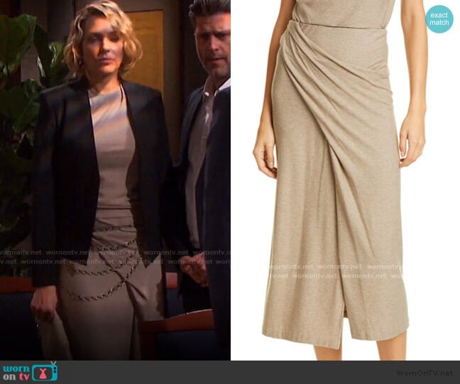 Vince Twist Drape Midi Skirt worn by Nicole Walker (Arianne Zucker) on Days of our Lives
