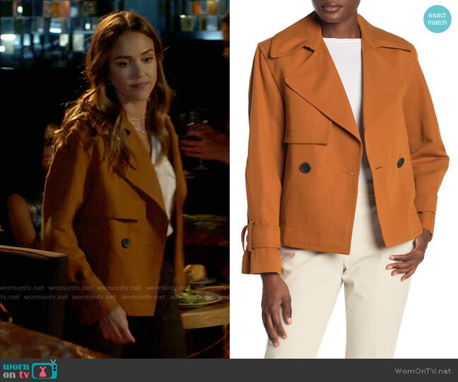 Vince Cropped Belted Jacket worn by Nancy McKenna (Jessica Alba) on LA's Finest