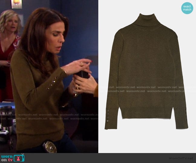 Zara Basic Turtleneck Sweater worn by Hope Williams (Kristian Alfonso) on Days of our Lives