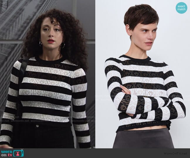 Zara Pointelle Knit Top