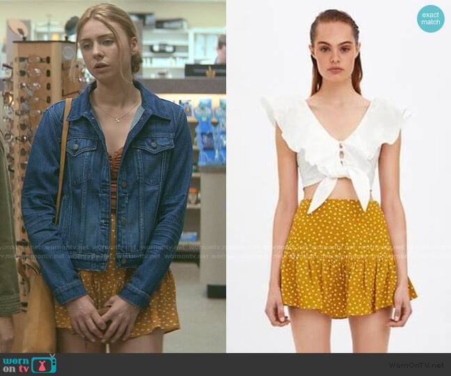 Zara Printed Skort worn by Sterling Wesley (Maddie Phillips) on Teenage Bounty Hunters
