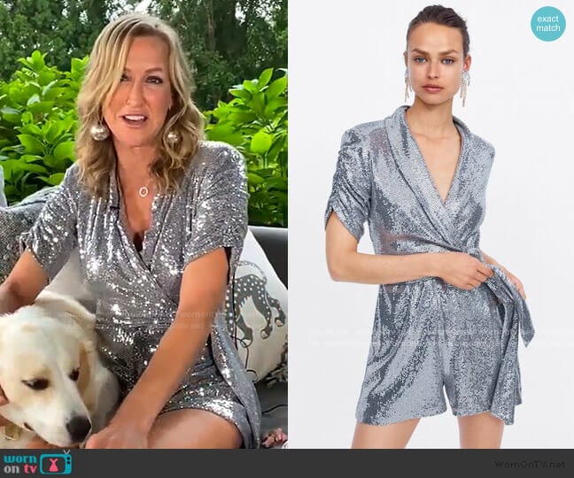 Zara Short Sparkly Jumpsuit worn by Lara Spencer on Good Morning America