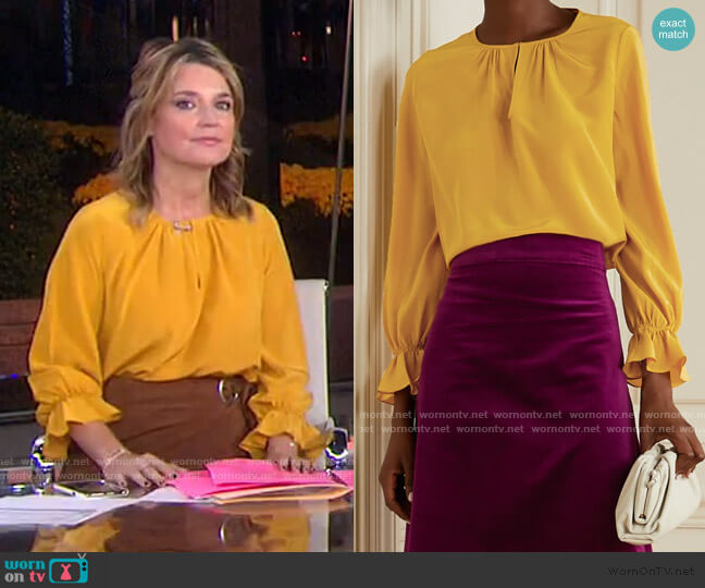 ARoss Girl x Soler Amanda Silk crepe de chine Top worn by Savannah Guthrie on Today