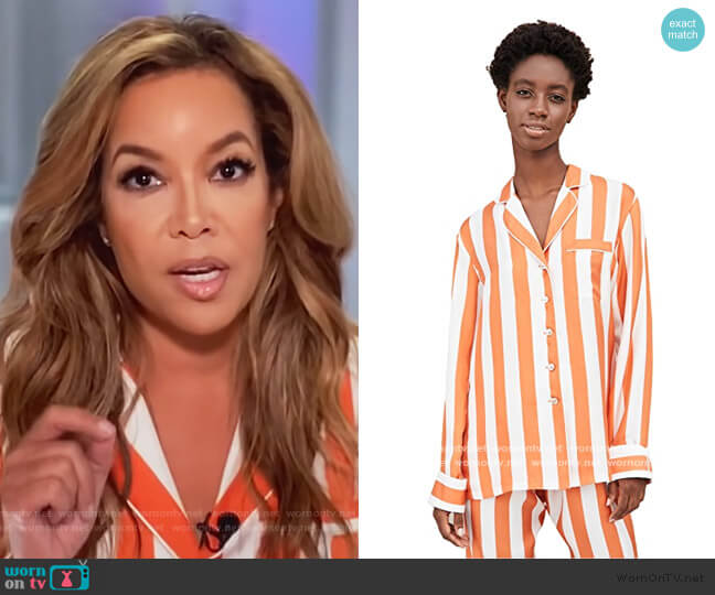 Aliette Chateau Silk Long Sleeve Shirt worn by Sunny Hostin on The View