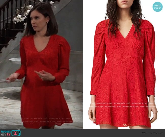All Saints Rosi Ani Embroidered Dress worn by Willow Tait (Katelyn MacMullen) on General Hospital