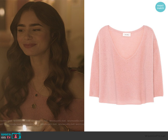 American Vintage Vapcloud Pullover worn by Emily Cooper (Lily Collins) on Emily in Paris