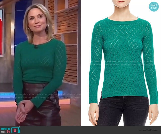 Sandro Anabelle Pointelle Sweater worn by Amy Robach on Good Morning America
