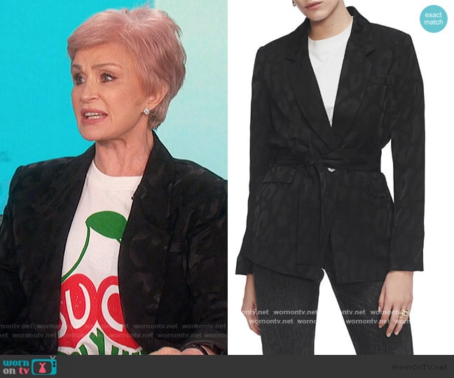 Anine Bing Tate Jacquard Blazer worn by Sharon Osbourne on The Talk