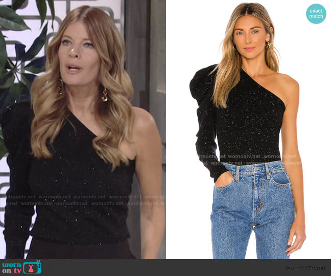 Autumn Cashmere One Shoulder Draped Sleeve Sweater worn by Phyllis Summers (Michelle Stafford) on The Young and the Restless