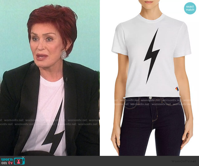Aviator Nation Bolt Graphic Boyfriend Tee worn by Sharon Osbourne on The Talk