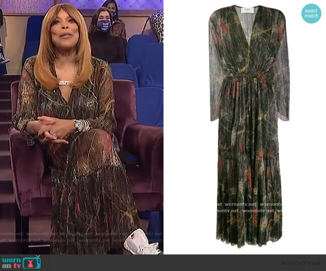 Ba&sh Hendrix pleated maxi dress worn by Wendy Williams on The Wendy Williams Show